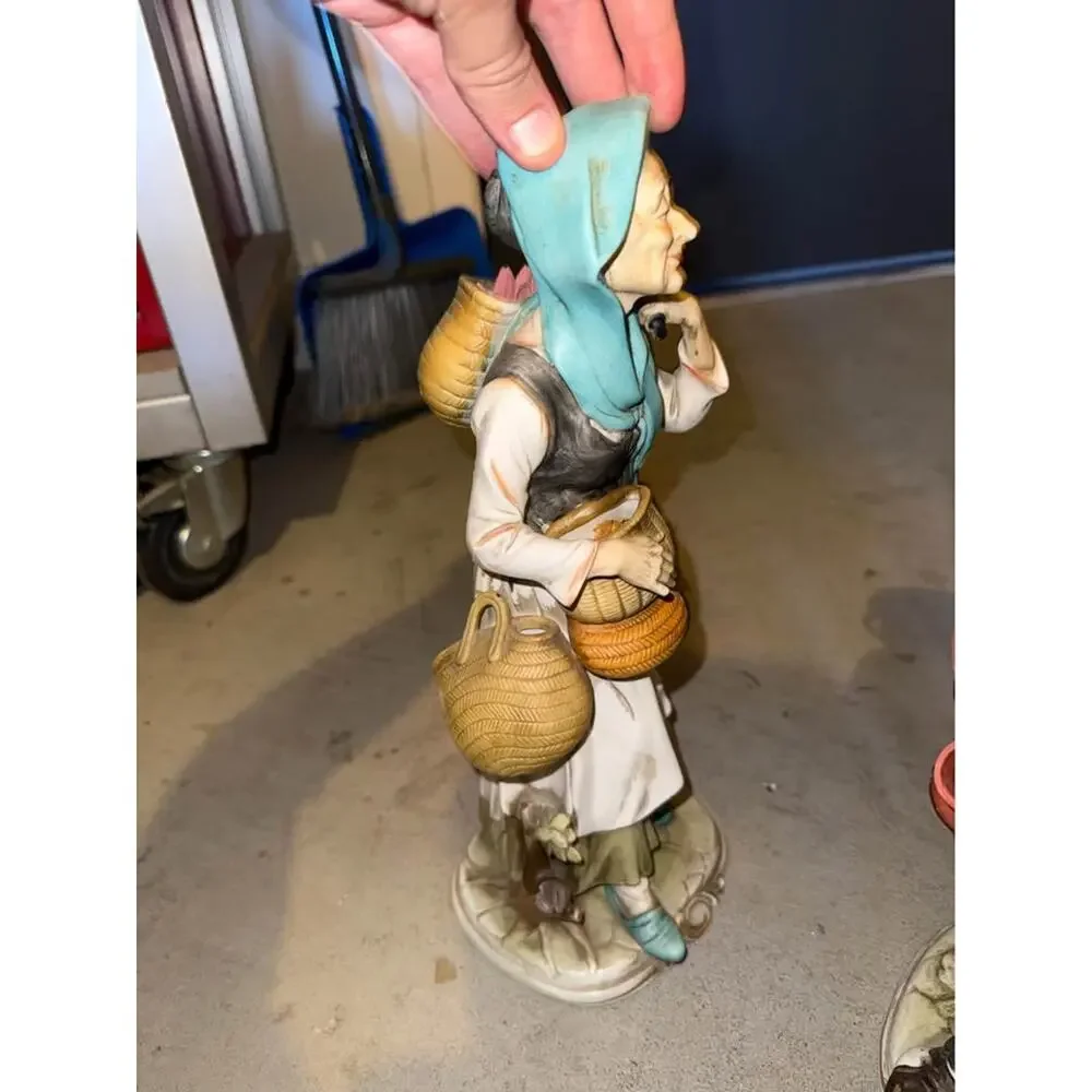 Lenwile Ardalt Japan Village Water/Wine Jugs Man Figurine  Hand Painted 